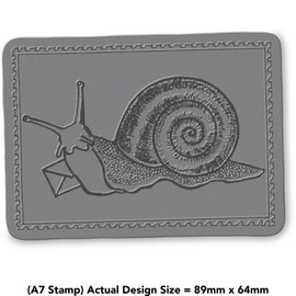 'Postage Stamp Snail' Rubber Stamp - Unmounted Design for Crafting & Scrapbooking, A7 (RS00042390)