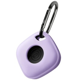 Geiomoo Silicone Case for Tile Mate (2024) Tracker, Soft Flexible Scratch Resistant Protective Cover with Carabiner (Lilac)