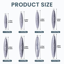 Goture Fishing Weights, Ideal Fishing Sinkers and Weights, Pencil Shape Weights for Accurate Casting and Versatile Angling 120g 5Pcs