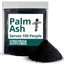 Concordia Supply Palm Ashes - Easy to Distribute, Pure Ash for Ash Wednesday, Ideal for Church Services & Ash Wednesday Supplies, Traditional Symbol of Repentance & Mortality - Suitable for 100 People