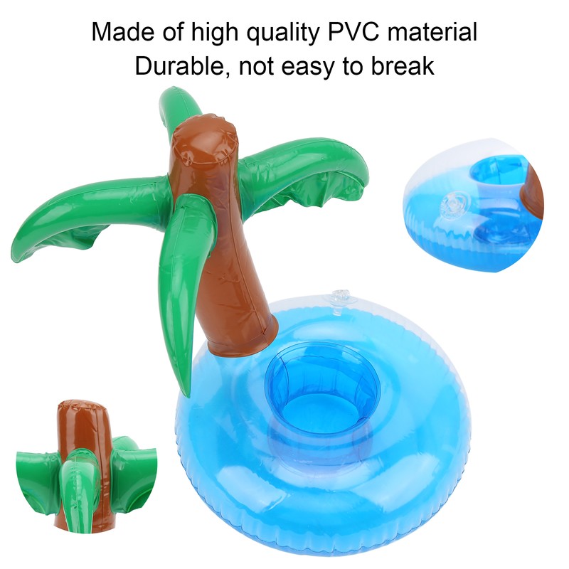 12pcs Coconut Trees Inflatable Pool Drink Holder Beach Party Cup