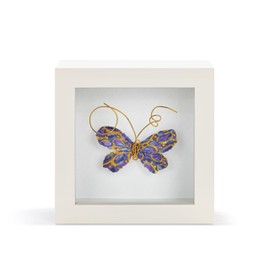 DEMDACO Wall or Tabletop Shadow Box, Everyday Home Décor, 4 Inch Wood and Glass, Beautiful Soul Butterfly