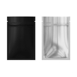 Flat Resealable Mylar Zipper Seal Lock Matte Black with Translucent Clear Window for Small Business, Home Use, Food Packaging, Beauty Storage Bags (100, 3.35 inch x 5.12 inch)