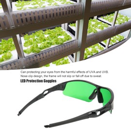 Septpenta Growroom Glasses, Effective UVa and UVB Filtering, Strong and Comfortable Nose Splint, LED Safety Glasses, Practical Storage and Transport for Grow Room, Plant House, Greenhouse (Green)