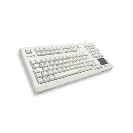Cherry Compact QWERTY Mechanical USB Keyboard with Touchpad, TouchBoard 104 Keys, 16" Wide, Robust Build White G80-11900LUMEU-0 (Renewed)