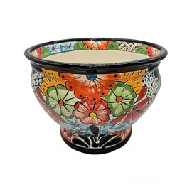 Talavera Pottery Store Copa Planter Large Hand Painted Pot Indoor Outdoor Multi Colored Glazed Puebla