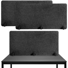 DoubleFill 2 Pack Acoustic Desk Divider Partition 23.6 x 47.2" Stand up Freestanding Privacy Panel Noise Visual Distractions Reducing Table Divider for Student Reception Area Office (Deep Gray)