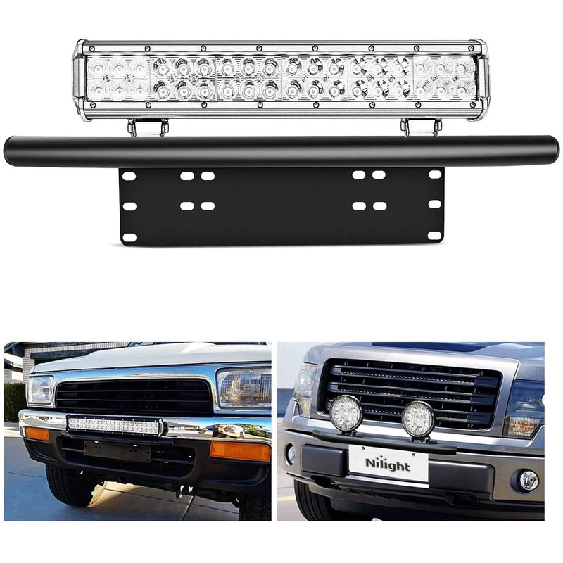Nilight - 90021B Light Bar Mounting Bracket Front License Plate