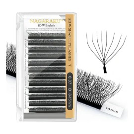 Blister Nagaraku W 8d Mix Y Medida Extensiones De Pestañas Color 15mm .07d Espesor 0.07 Mm Tipo De Curvatura D