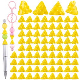 100 Pack Cheese Beads Acrylic Focal Bead for DIY Keychains