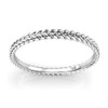 Sz 7.0 Solid 10K White Gold 2MM Eternity Braided Rope