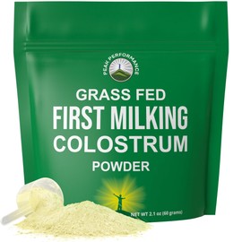 Peak Performance First Milking Colostrum Powder from Grass Fed USA Cows Milked Within 6 Hours of Giving Birth to Get The Most Bioactive Nutrients. High Immunoglobulin Bovine Colostrum Supplement for Humans
