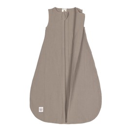 Lässig Baby Summer Sleeping Bag, Sleeveless, Muslin, GOTS Certified Cotton, Unisex Muslin Sleeping Bag, Taupe, Size 50/56, 0 - 2 Months
