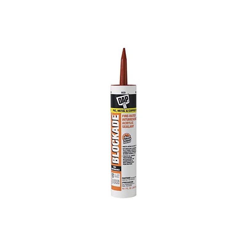 DAP Blockade Fire-Rated High-Performance Intumescent Acrylic Sealant, 10.1 Oz, Red