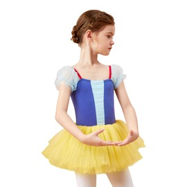 Daydance Blue Ballet Tutu Dress for Girls, Soft Tulle Skirt Dance Leotards for Little Ballerina Performance, Recitals, Birthday