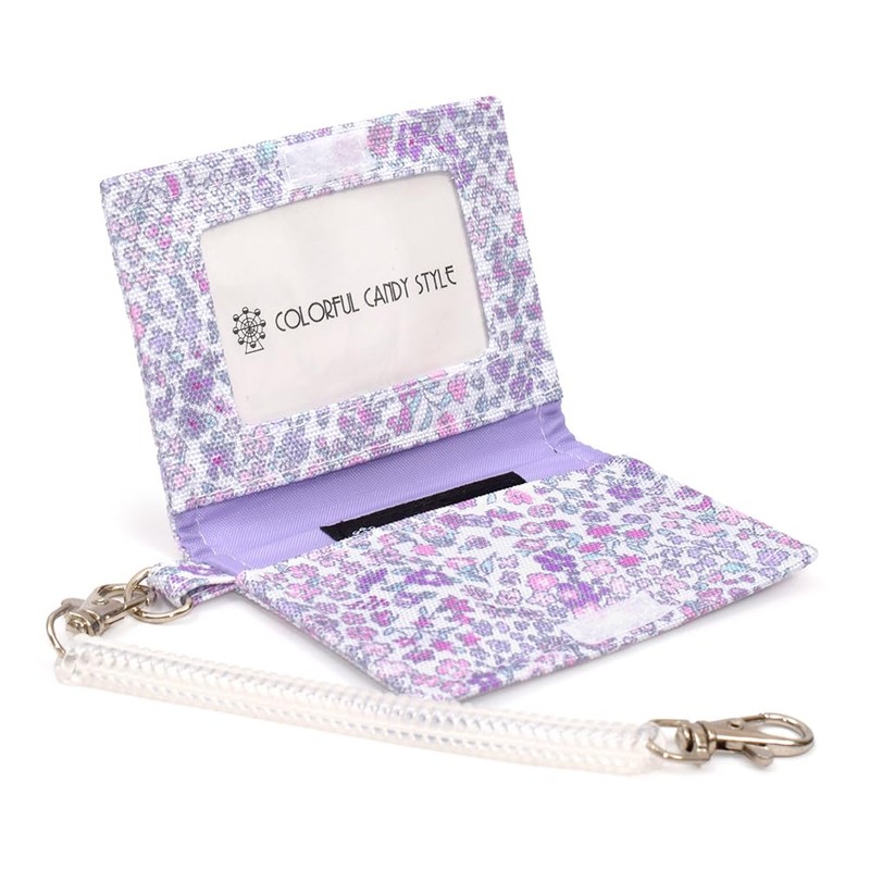 COLORFUL CANDY STYLE PASS CASE PET FLORAL MIST