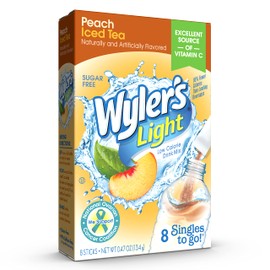 Wyler's Light Peach Iced Tea Singles To Go Drink Mix, 8 CT