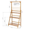 ALAEUS 3 Tier Hanging Plant Stand, Foldable Bamboo Shelf Plant