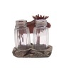 Moose Standing on a Rock Salt and Pepper Set Holder,