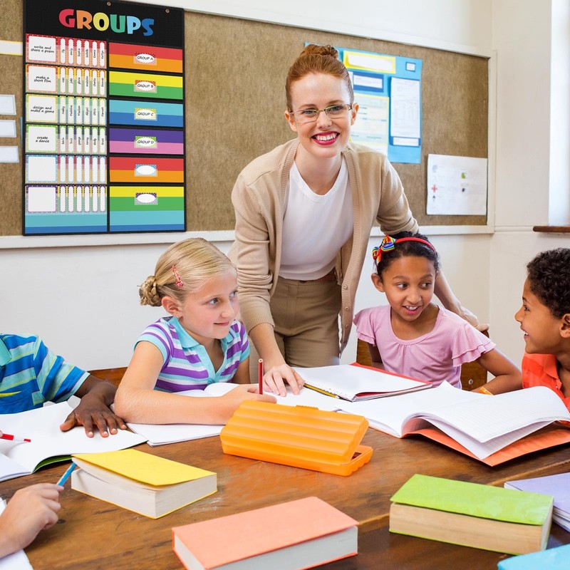 Gueevin Pocket Chart for Classroom Group Management Pocket Chart with