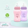 Evenflo Advanced Biberones Anticólicos Cuello Ancho, Rosa y Lila, Flujo