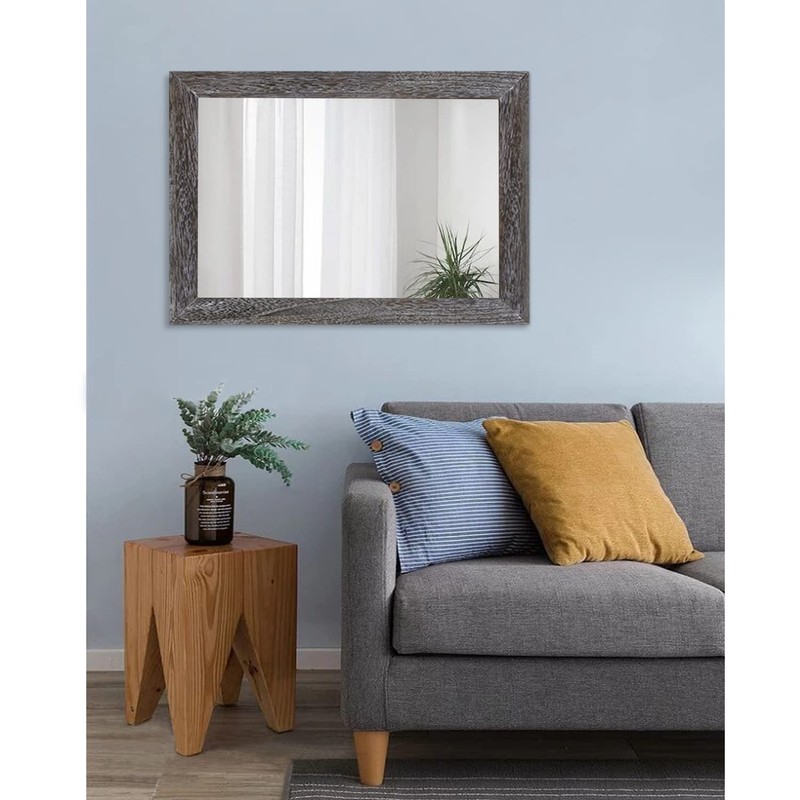 AAZZKANG Wall Mirror with Rectangle Wood Frame Large 26"x18" Rustic