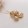 Peanut Pearl Pendant Necklace Gold Silver Plated Funny Charm Texture