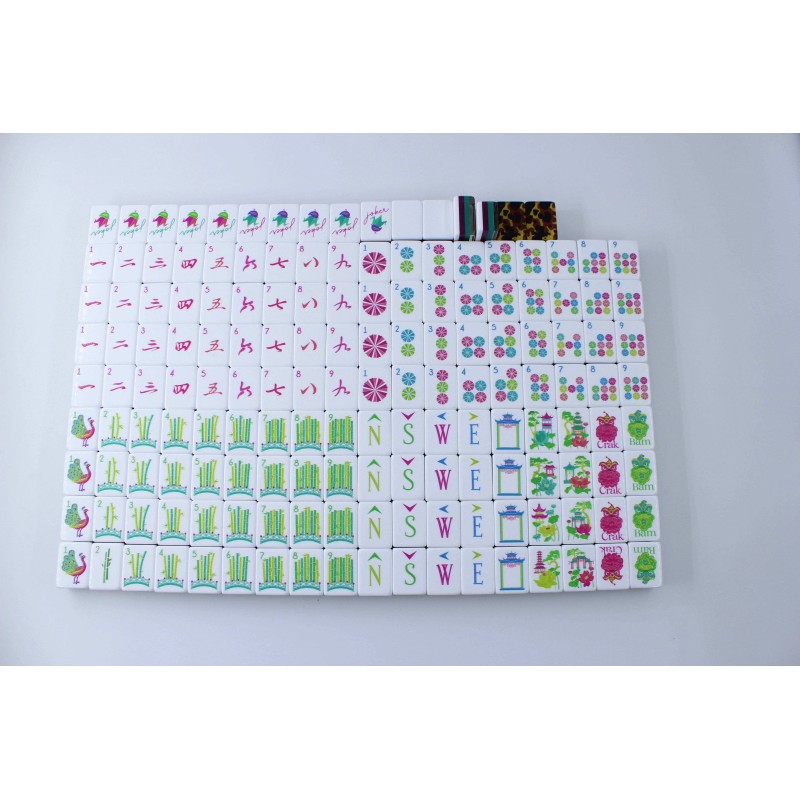160-Tile 4-Layer Engraved American Mahjong Set with Blush Pink Mat