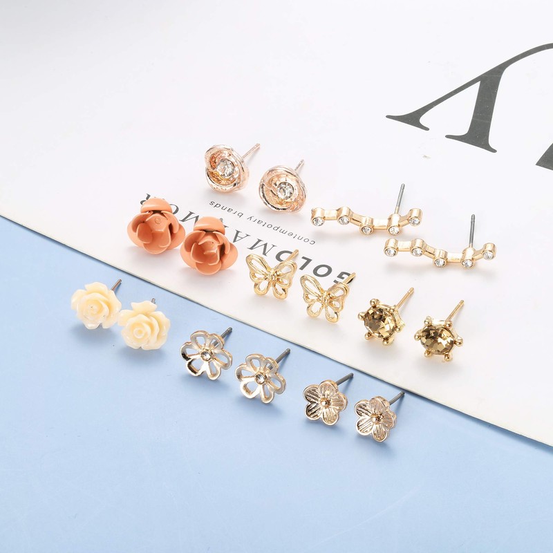 BESTEEL 93 Pairs Assorted Multiple Stud Earrings Set for Women