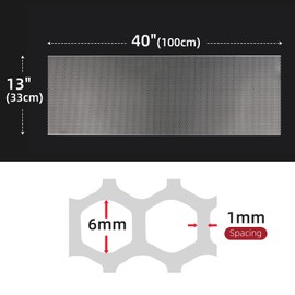 AggAuto Universal 40"x13" Car Grill Mesh - Aluminum Alloy Automotive Grille Insert Bumper Honeycomb Hole 6mm Spacing 1mm, One of the Most Multifunctional Shape Grids Silver