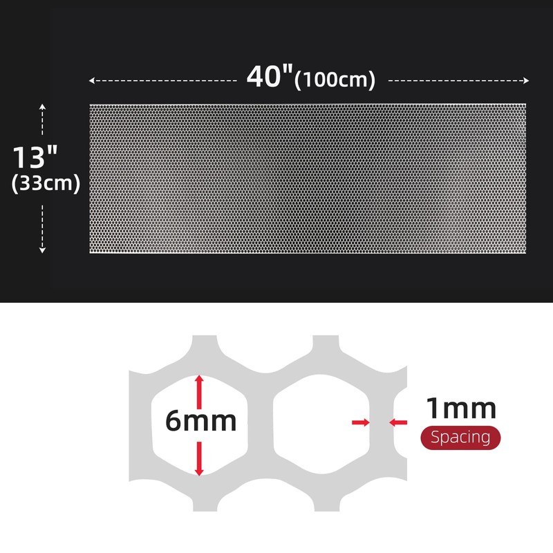 AggAuto Universal 40"x13" Car Grill Mesh - Aluminum Alloy Automotive