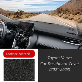 Being Up Car Dashboard Cover,Fit for Toyota Venza 2021 2022 2023 Strong Sun Shade Cover Custom Fit Anti-Slip Center Console Dash Mat Protector,Leather