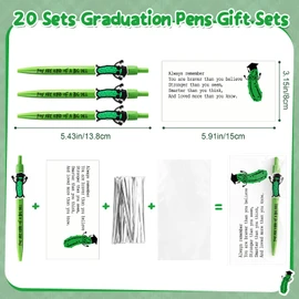 Sayglossy 20 Sets Graduation Pickle Pens 2025 You Are Kind of a Big Dill Inspirational Emotional Support Pen Positive Encouragement Affirmation Gifts for Preschool Junior School College Students