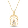 AFFY Pentacle Pentagram Moon Pendant Necklace in 14k Gold Over