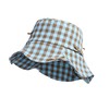Women's Checkered Bucket Hat Bowknot Bucket Sun Hat Ruffle Brim