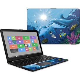 MightySkins Skin Compatible with HP 15t Laptop 15.6" (2017) - Kissing Dolphins | Protective, Durable, and Unique Vinyl Decal wrap Cover | Easy to Apply, Remove, and Change Styles | Made in The USA