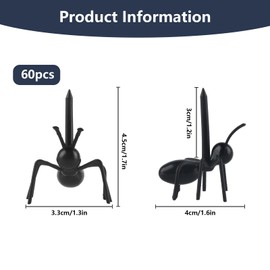 Ant Toothpicks, 60 Pieces Ant Fruit Fork, Creative Food Forks, Fruit Picks, Reusable Ant Food Picks for Snack, Dessert, Pastry, Wedding, Birthday Party, Fruit Fork, Toothpicks