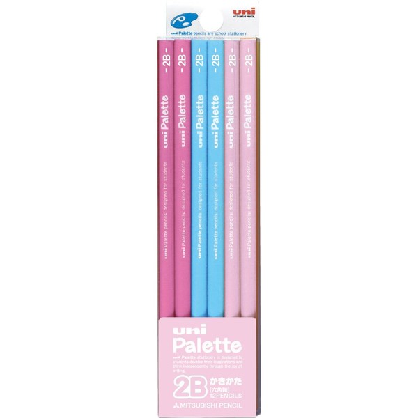 Mitsubishi Pencil pencil Uni palette writing Enpitsuto 2B pastel pink K55612B