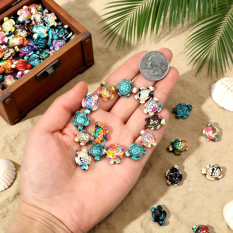 70 Pcs Sea Turtle Beads Ocean Animal Tortoise Assortments