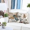 YCOLL Cushion Covers, Set of 4, Linen, Decorative, Geometric Pattern,