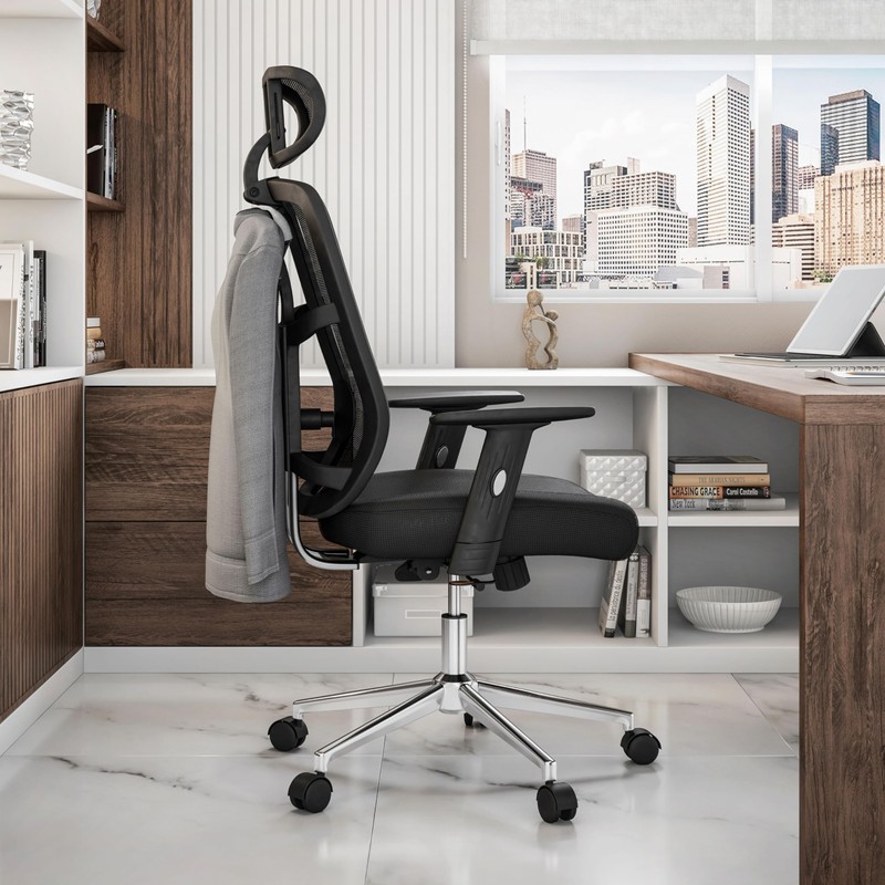Techni Mobili Mesh Office Chair, Black