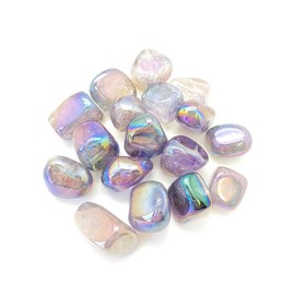 New Moon Beginnings Angel Aura Amethyst Tumbled Stone - Polished Angel Aura Amethyst Crystal - Size: 1" to 1.25"