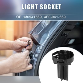 X AUTOHAUX Daytime Running Light Headlamp Socket 4f0941669 for Volkswagen Touareg 2007-2010 Plastic Black