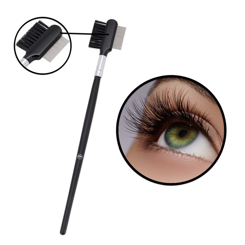 K-Pro AugenbrauenbÃ¼rste Wimpernkamm 2-in-1 Augenbrauen Wimpern Kamm Metall