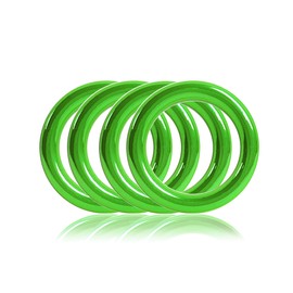 O-Ring Die-Cast 25 mm, Set of 4, DIY Dog Lead / Dog Collar, Rustproof, Ideal with Paracord 550, Colour: Green