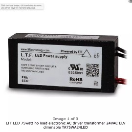 LTF LED 75watt no load electronic AC driver transformer 24VAC ELV dimmable TA75W