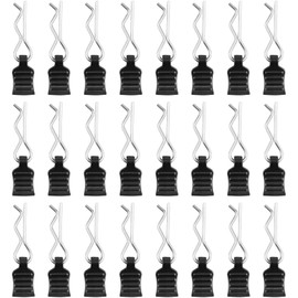 24 Pieces RC Body Clips, Body Shell Pin Replacement Parts, Body Clips Bent Springy R Pins, Stainless Steel RC Mounting Clamp Set for Remote Control Model Car Shell