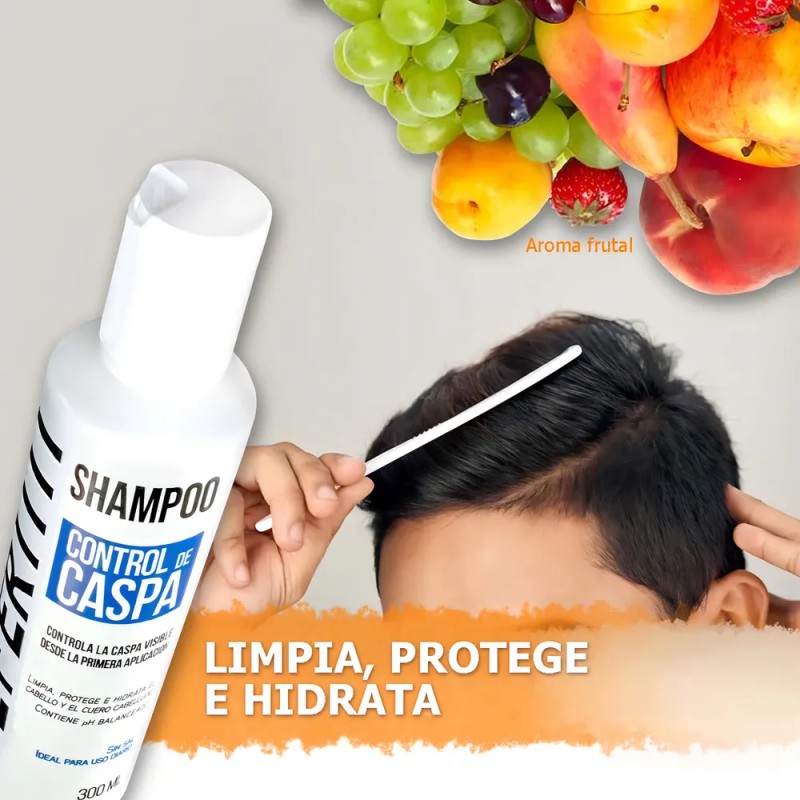 Shampoo Sin Sal Para Control De Caspa Nefertiti 300ml