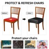 YISUN Dining Chair Covers, Solid Pu Leather Waterproof and Oilproof