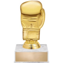 Crown Awards Boxing Trophy, 6" Boxing Glove Trophy On White Luxury Trophy Base